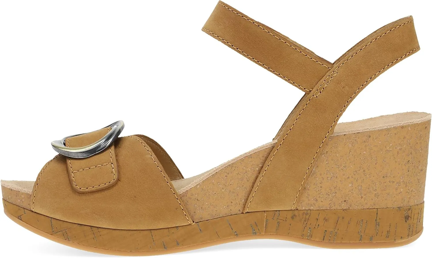 Dansko Stella Multi-Strap Wedge Sandal for Women - Cork/EVA Wedge with Arch Support -Fully Adjustable Straps-Lightweight Rubber Outsole