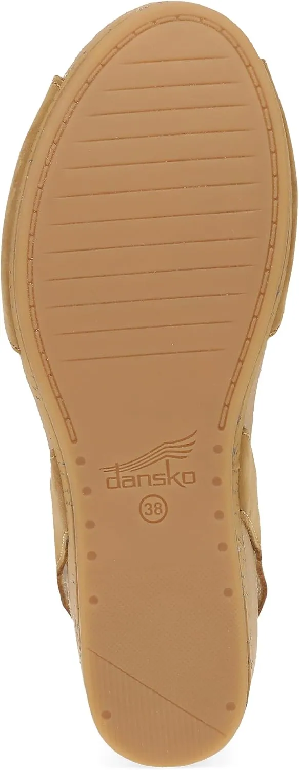 Dansko Stella Multi-Strap Wedge Sandal for Women - Cork/EVA Wedge with Arch Support -Fully Adjustable Straps-Lightweight Rubber Outsole
