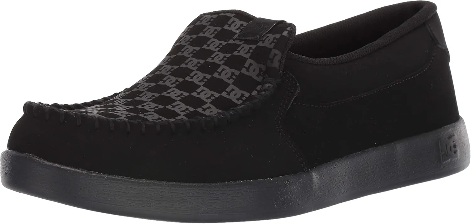 DC Men's Villain 2 Casual Slip On Skate Shoe Slipper, Black, 10