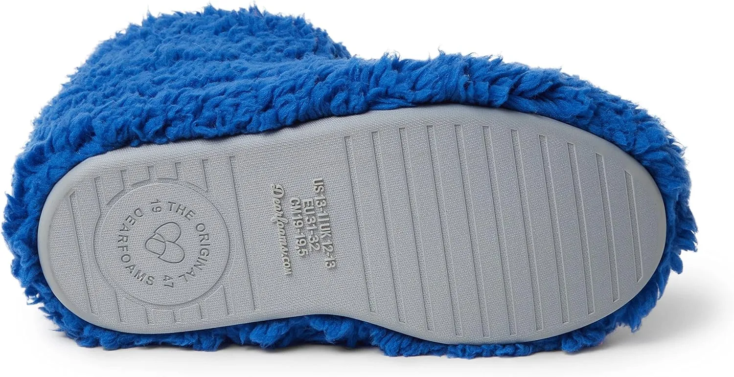 Dearfoams Kids' Tate Washable Fuzzy Bootie Slipper