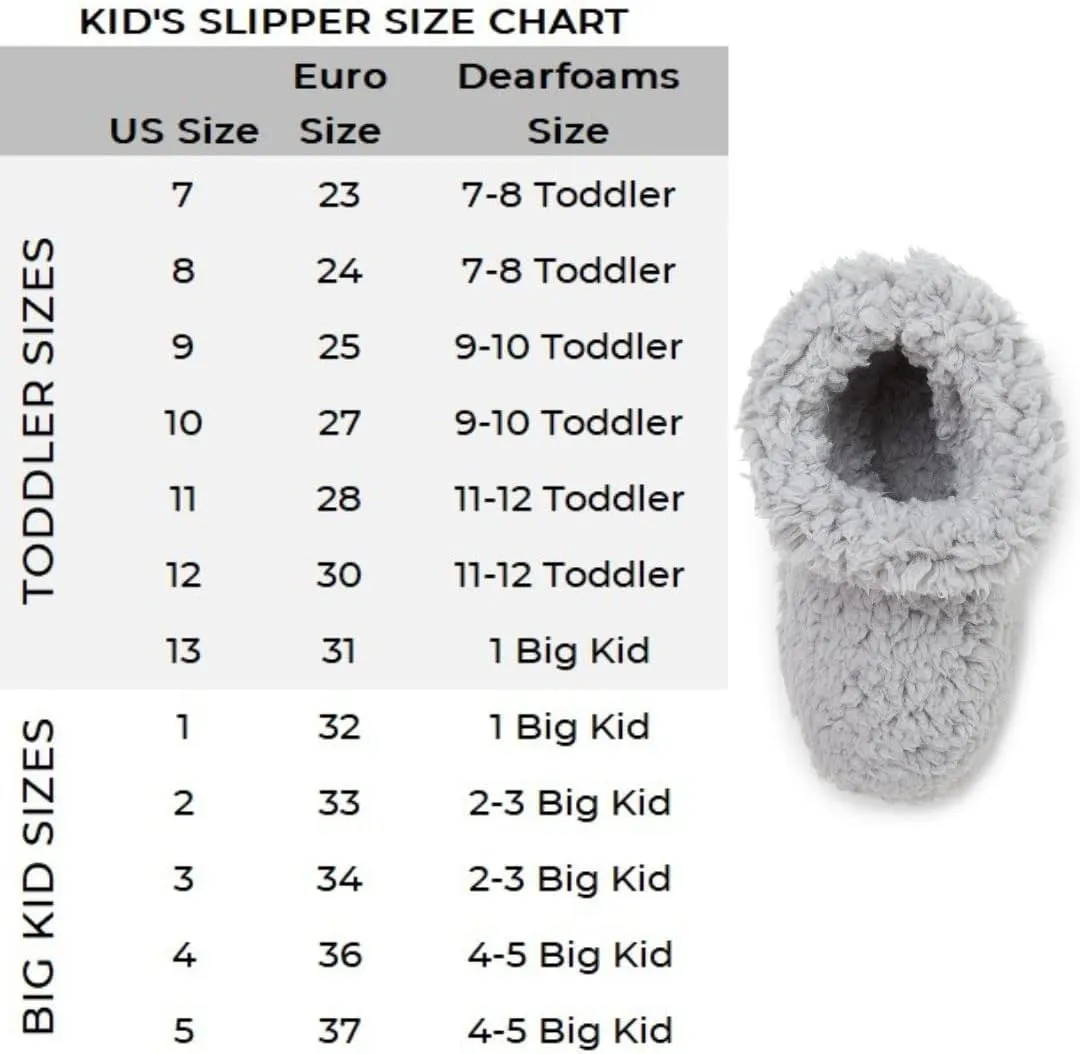 Dearfoams Kids' Tate Washable Fuzzy Bootie Slipper