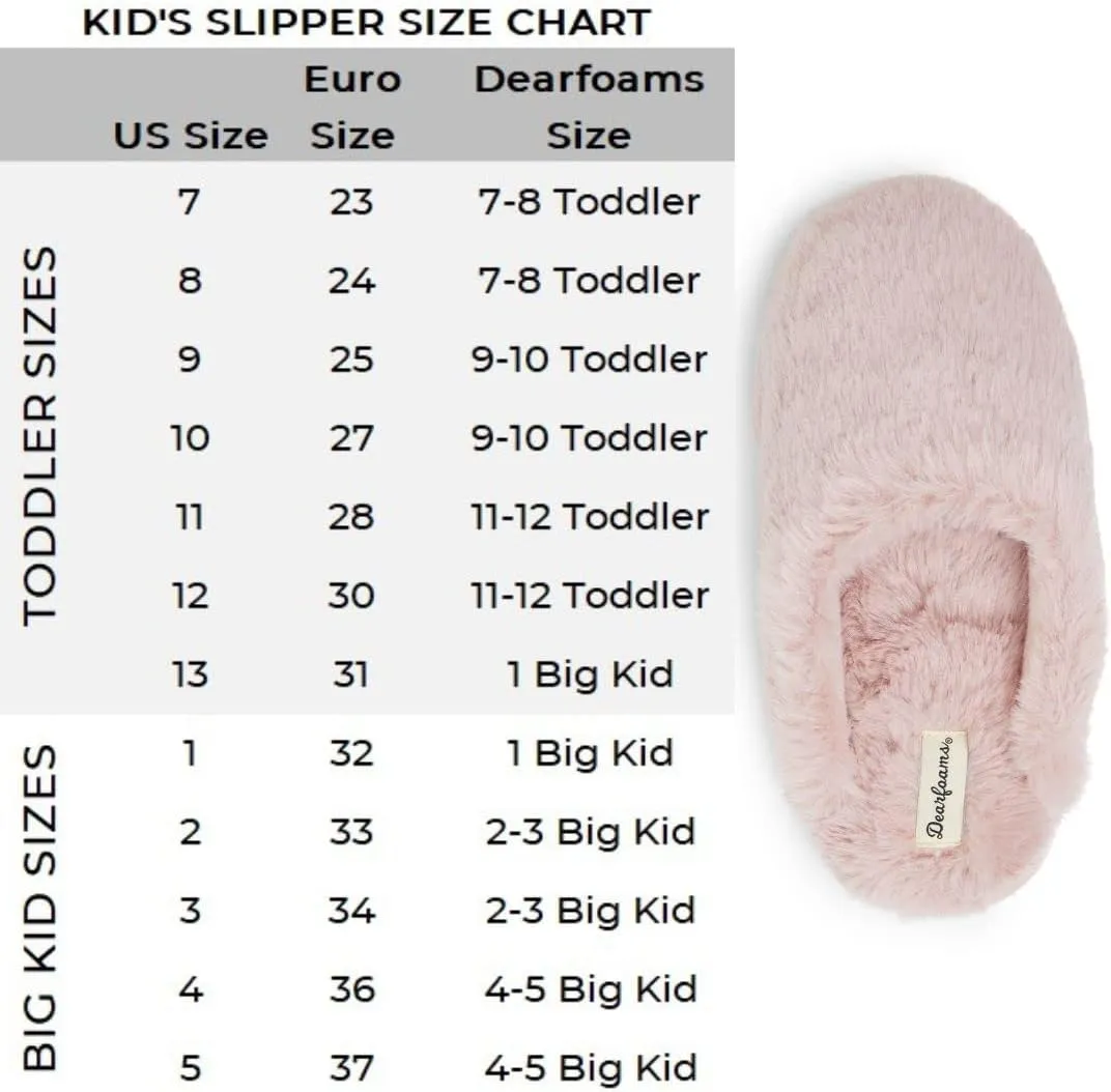 Dearfoams Kids' Washable Brin Pile Scuff Slipper