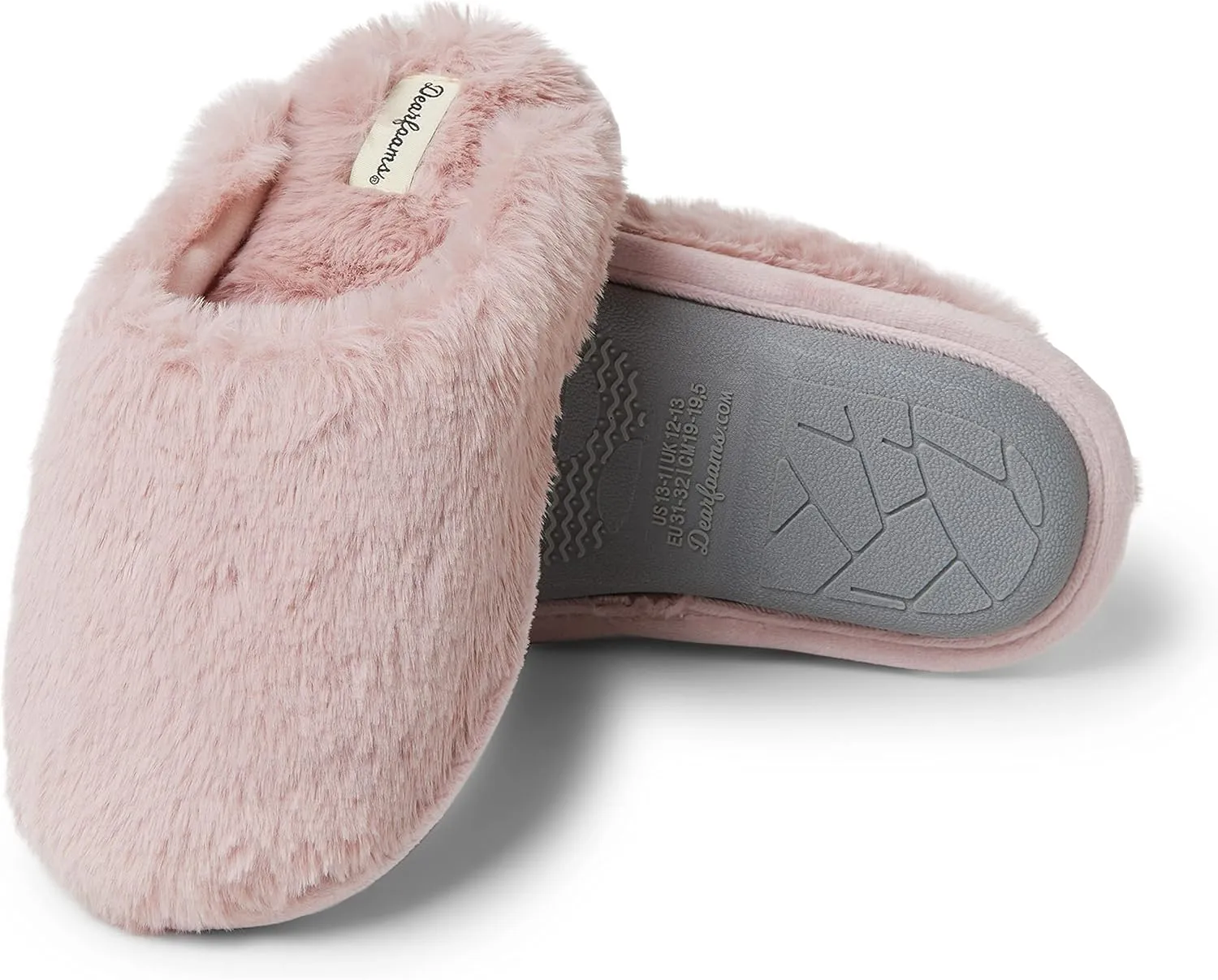 Dearfoams Kids' Washable Brin Pile Scuff Slipper