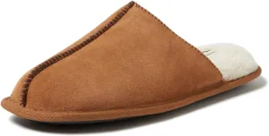 Dearfoams Men's Genuine Suede Indoor Outdoor Comfort Memory Foam Bradford Scuff House Slipper
