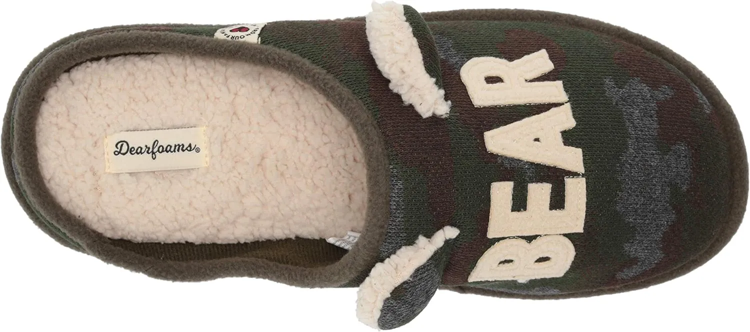 Dearfoams Men's Lil Bear Adult Clog Slipper
