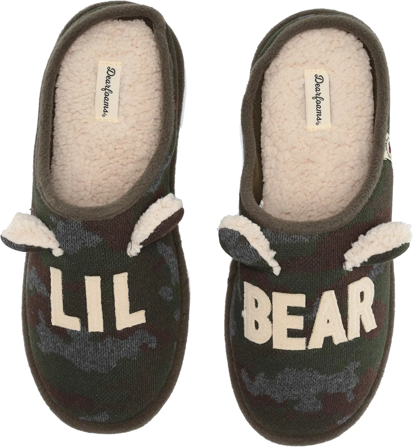 Dearfoams Men's Lil Bear Adult Clog Slipper