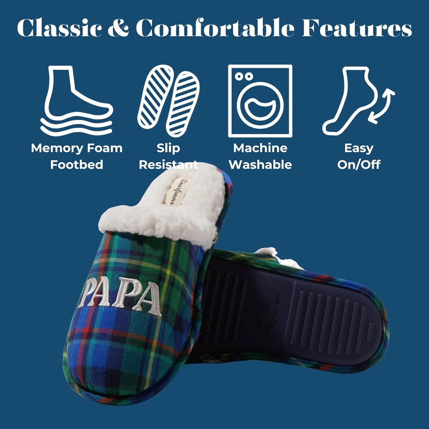 Dearfoams Men's Papa Bear Slipper