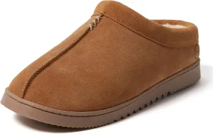Dearfoams Men's Suede Indoor Outdoor Breathable Memory Foam House Dean Clog Slippers