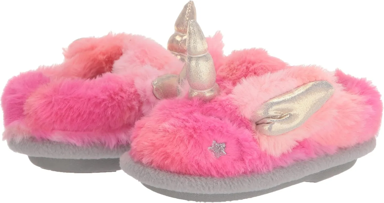 Dearfoams Toddler & Kids' Cute Shark, Cow, Unicorn, Dog, Dinosaur and Animal Critter Slippers
