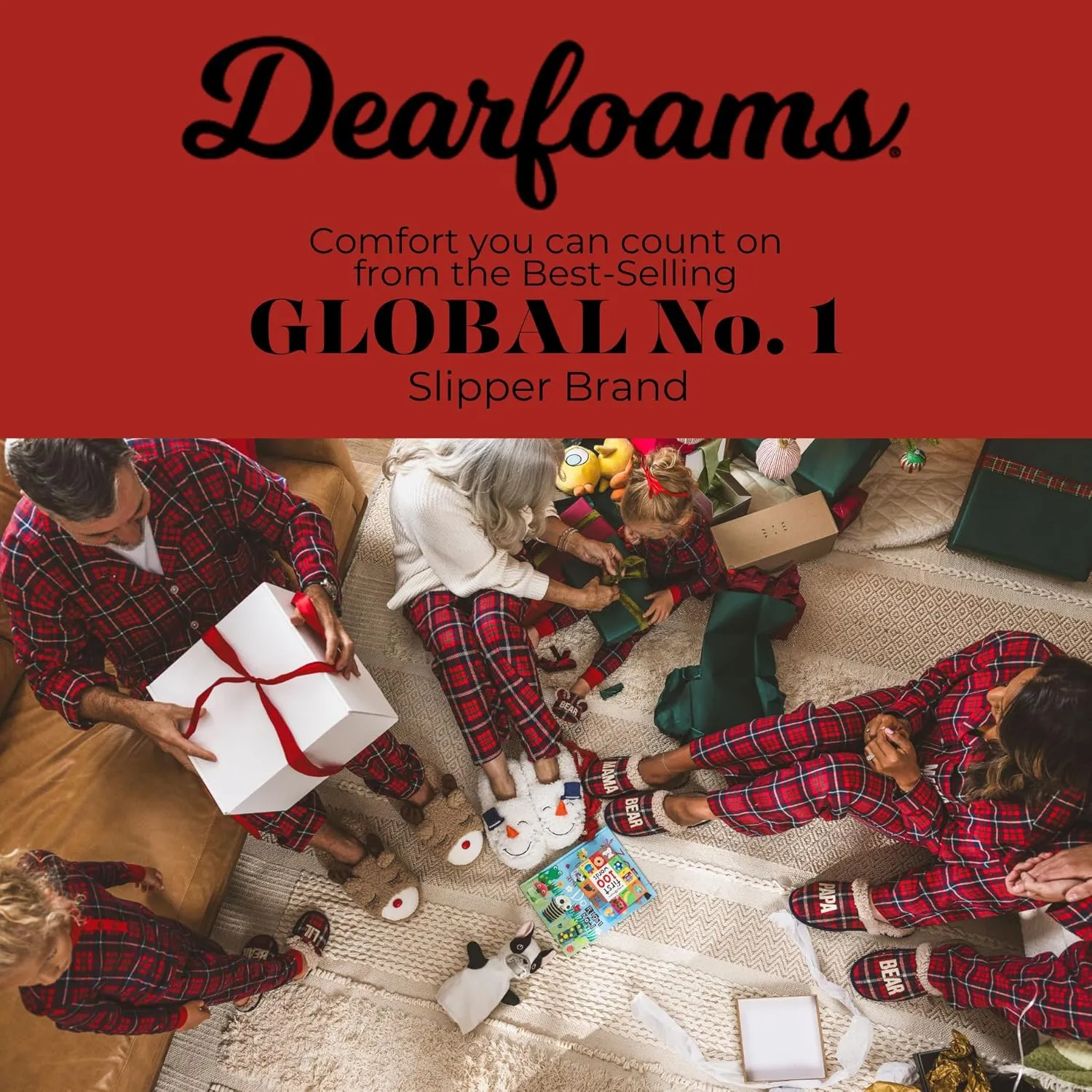 Dearfoams Unisex-Adult Matching Family Holiday Christmas Reindeer & Turkey Scuff Slipper