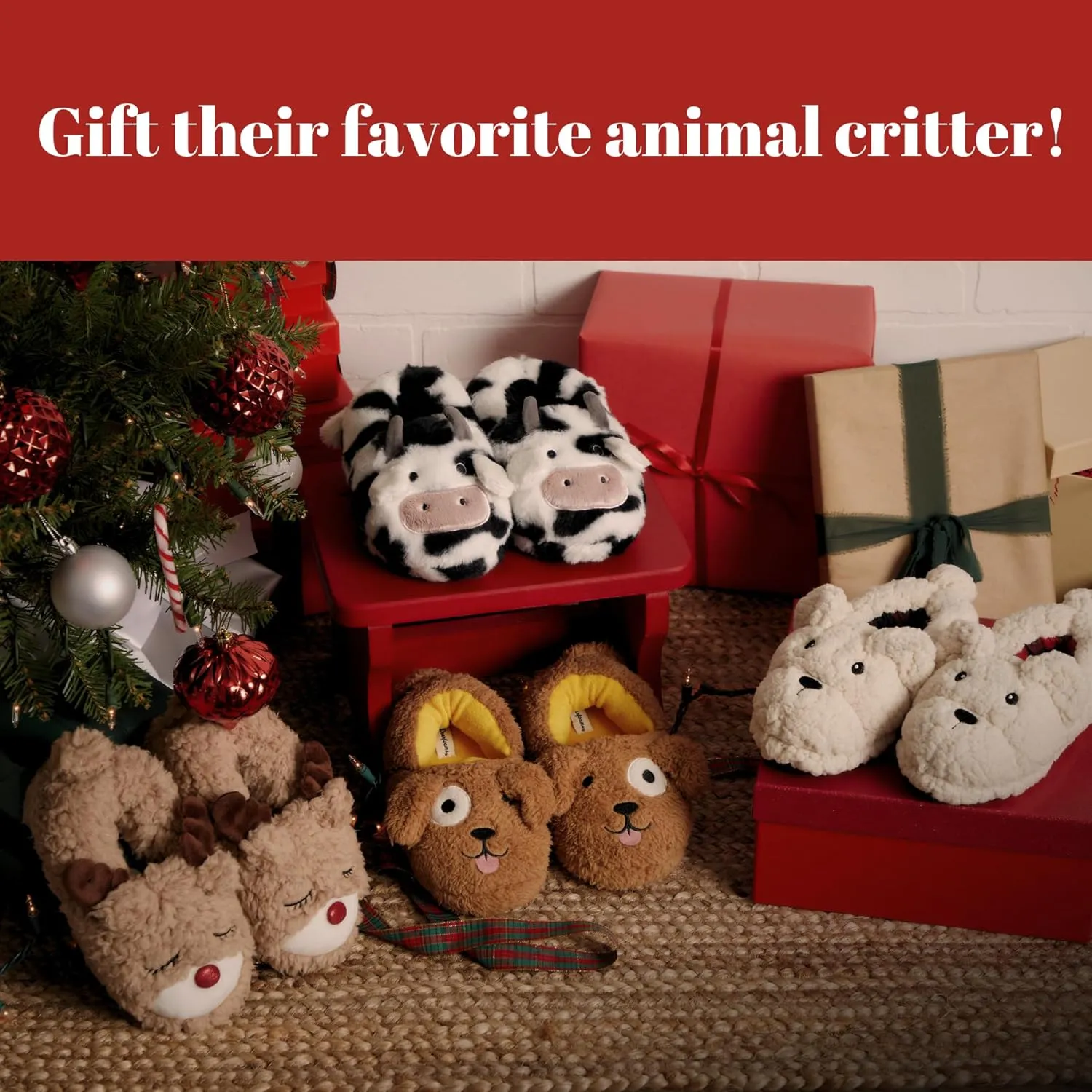 Dearfoams Unisex-Adult Matching Family Holiday Christmas Reindeer & Turkey Scuff Slipper
