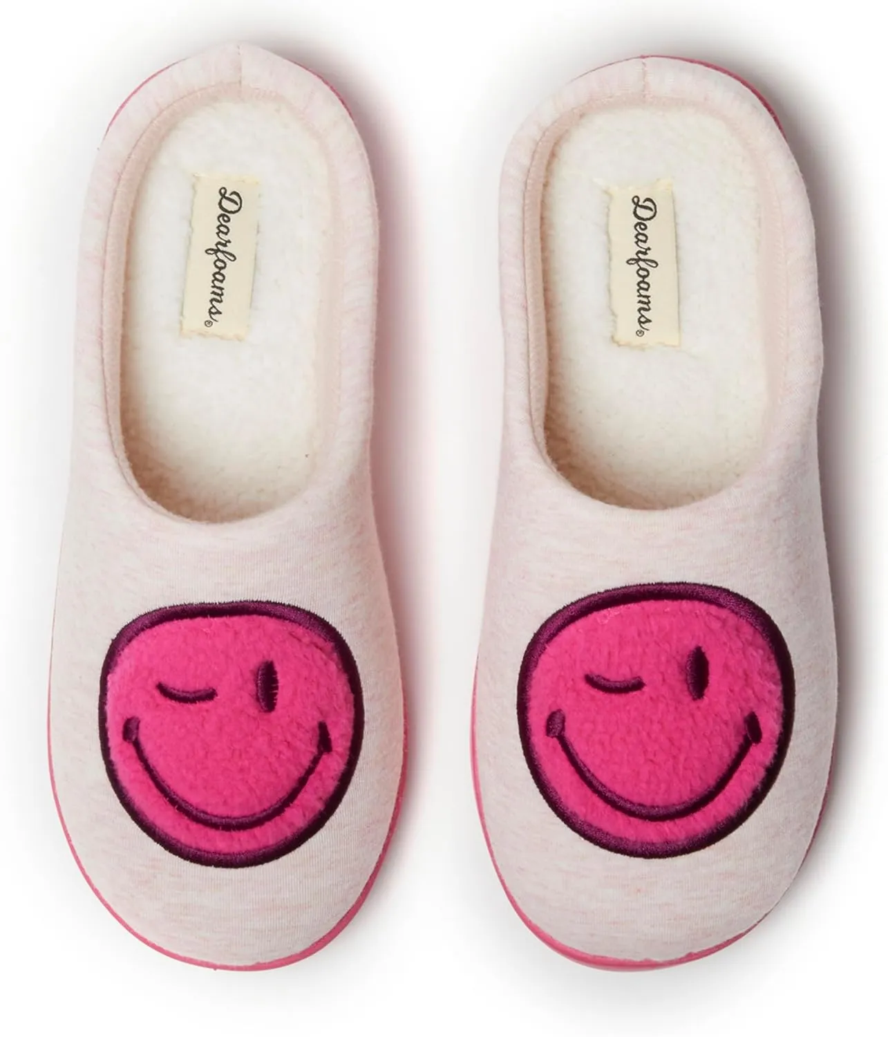 Dearfoams Unisex Adult Smile Icon Retro Preppy Slipper