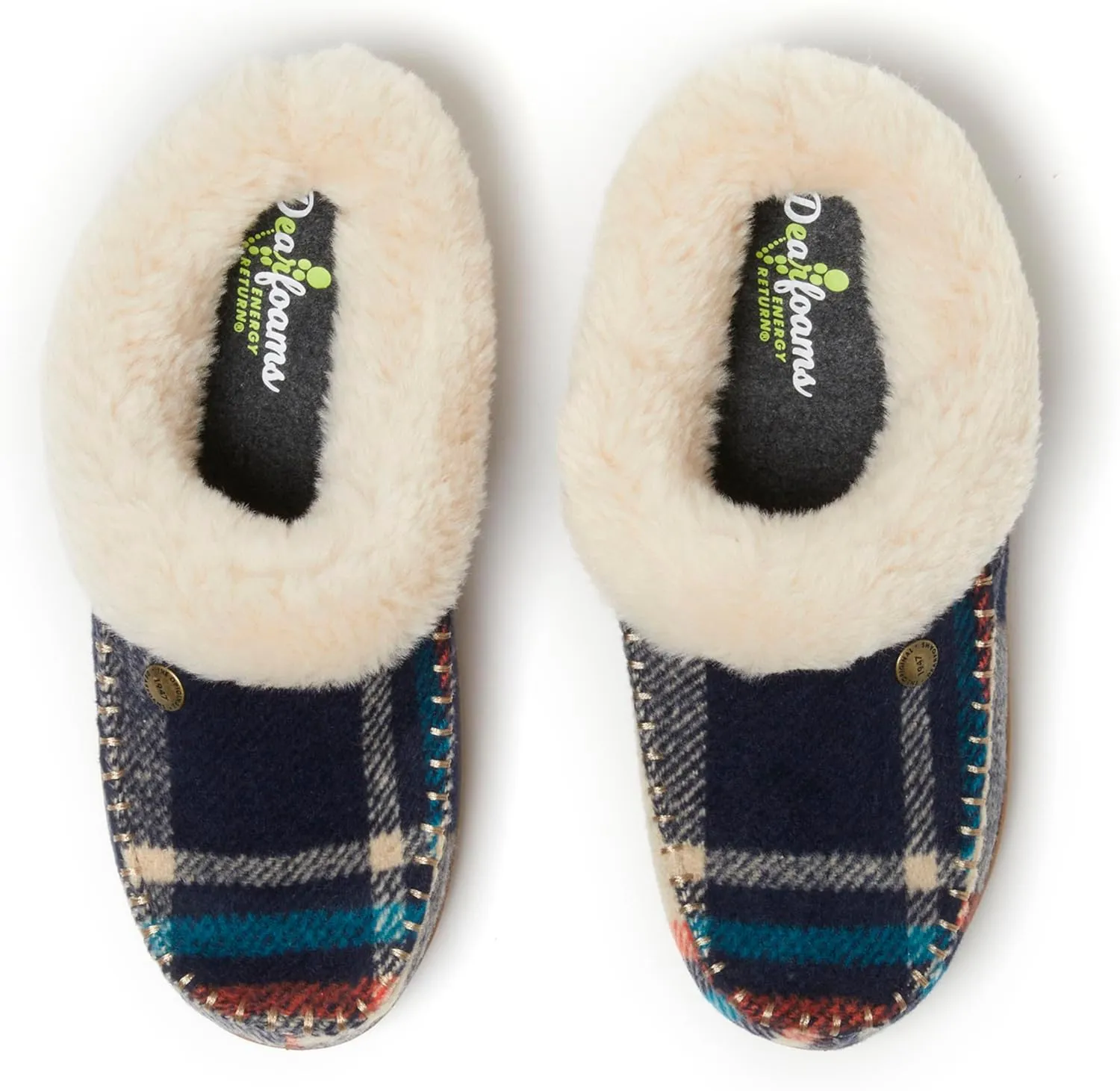 Dearfoams Women's Atley Indoor/Outdoor Fuzzy Memory Foam Clog Slipper