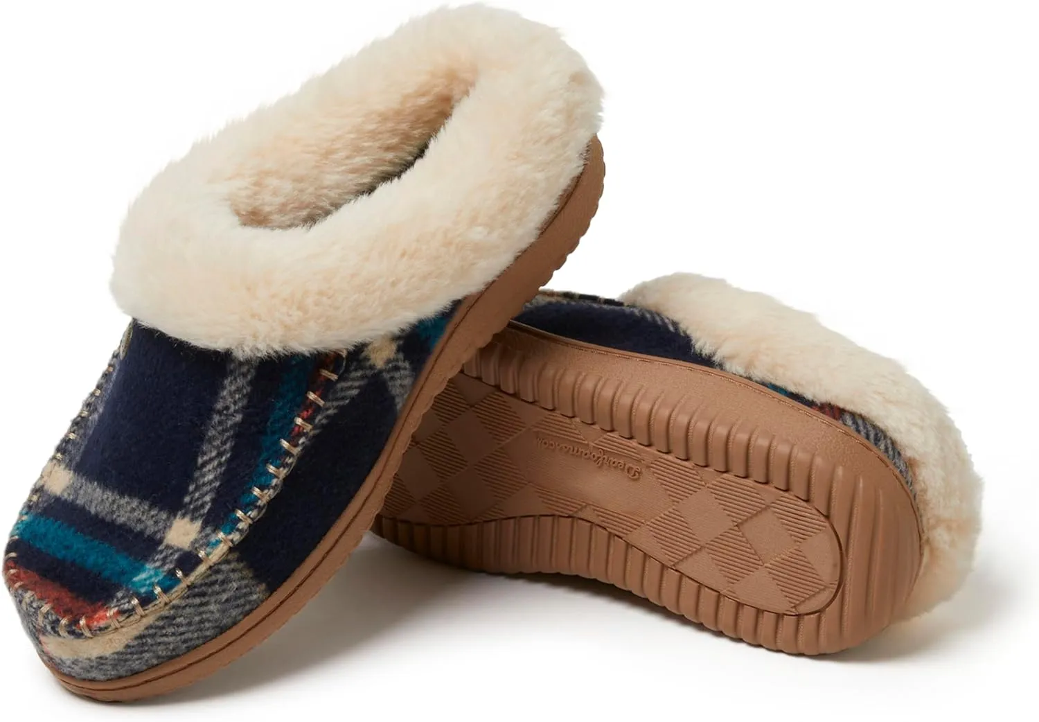 Dearfoams Women's Atley Indoor/Outdoor Fuzzy Memory Foam Clog Slipper