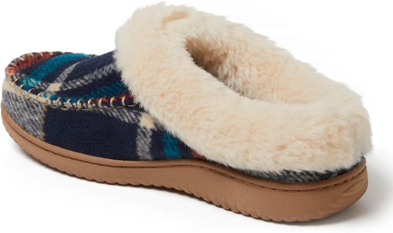 Dearfoams Women's Atley Indoor/Outdoor Fuzzy Memory Foam Clog Slipper