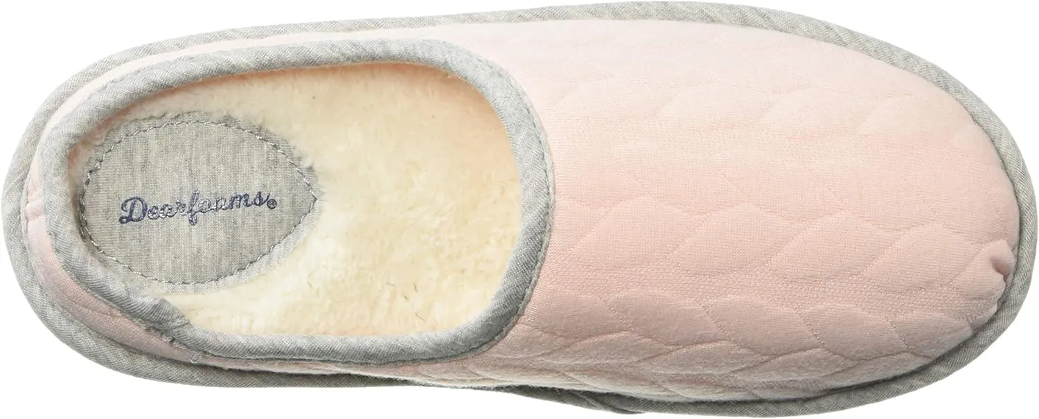Dearfoams Women's Cable Quilt Bound Clog Slipper