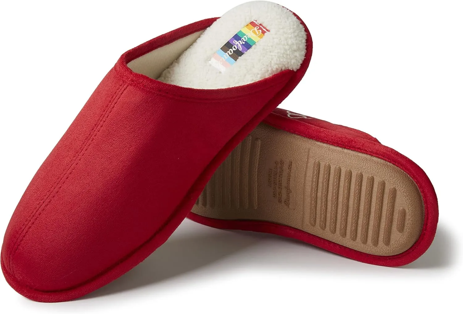 Dearfoams Women's Celebrates Pride Scuff with Inclusive Sizing Slipper