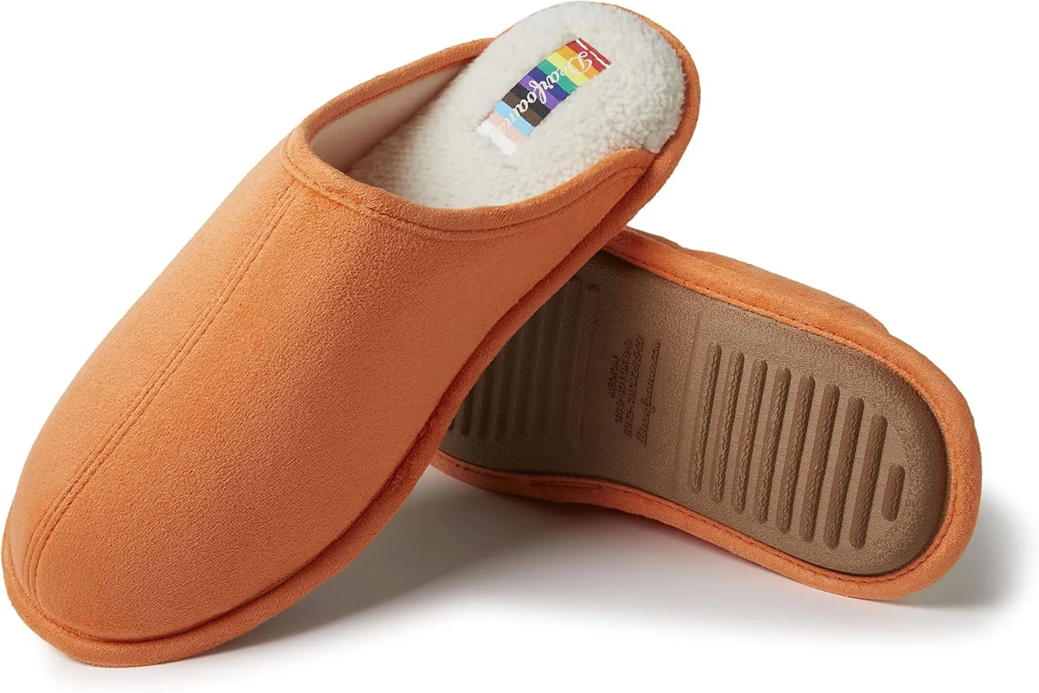 Dearfoams Women's Celebrates Pride Scuff with Inclusive Sizing Slipper