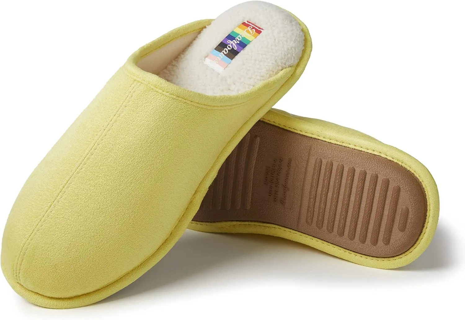 Dearfoams Women's Celebrates Pride Scuff with Inclusive Sizing Slipper