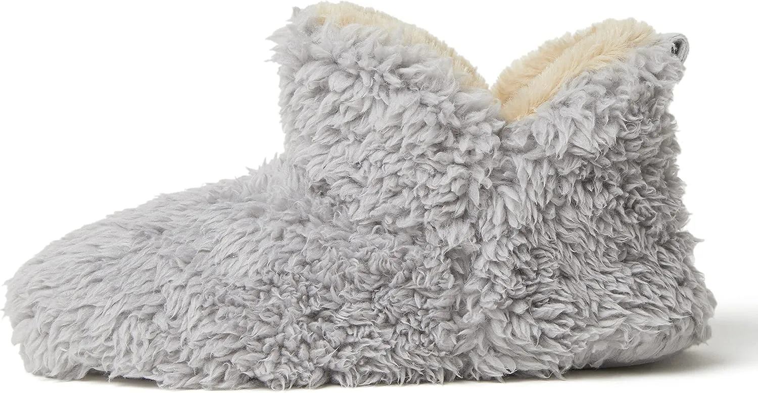 Dearfoams Women's Chelsea Faux Fuzzy Sherpa Indoor House Bootie Slipper