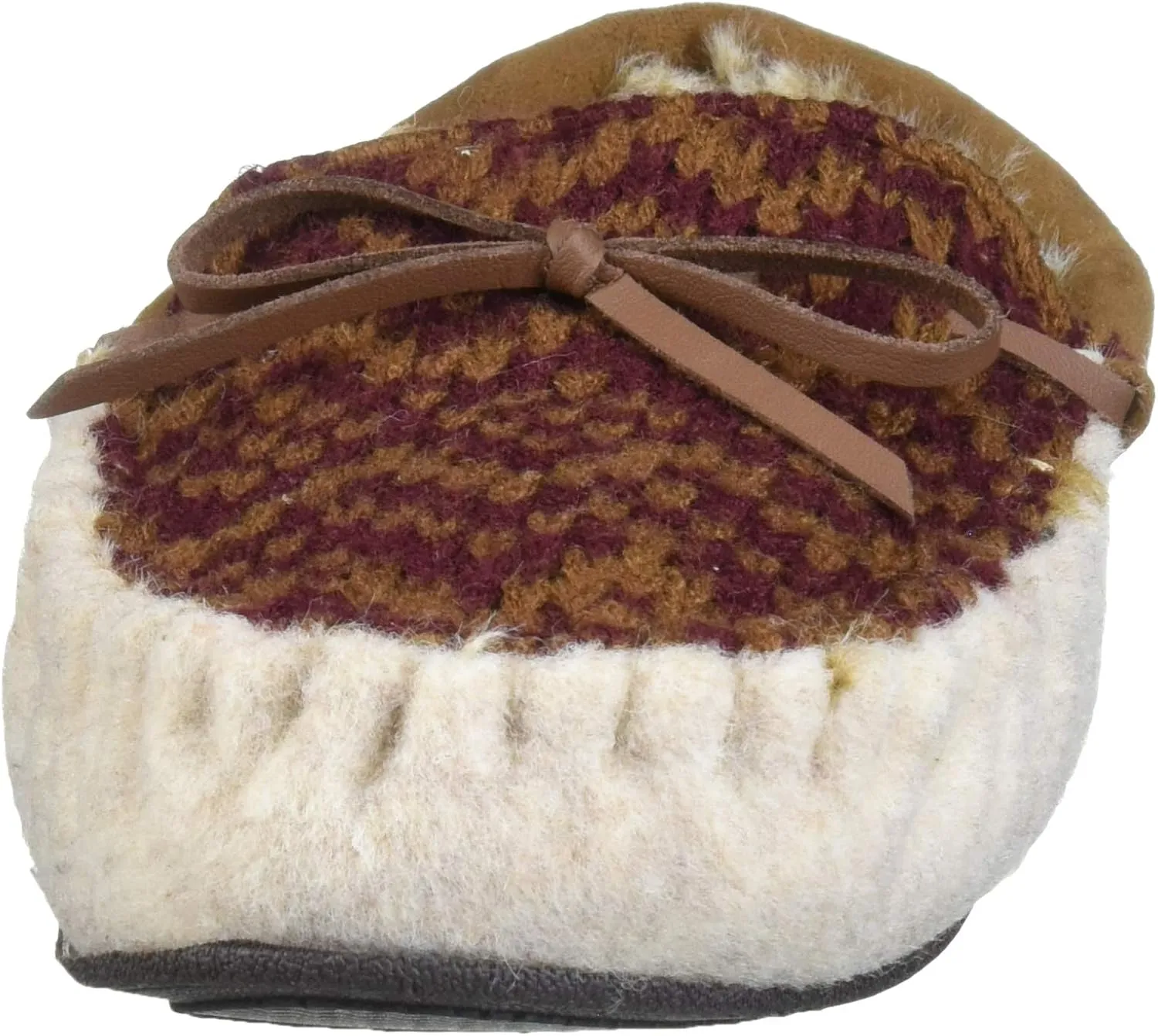 Dearfoams Women's Felted Microwool and Fairisle Knit Moccasin Slipper