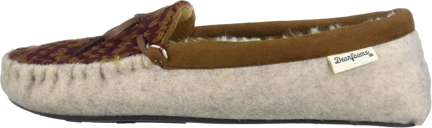 Dearfoams Women's Felted Microwool and Fairisle Knit Moccasin Slipper