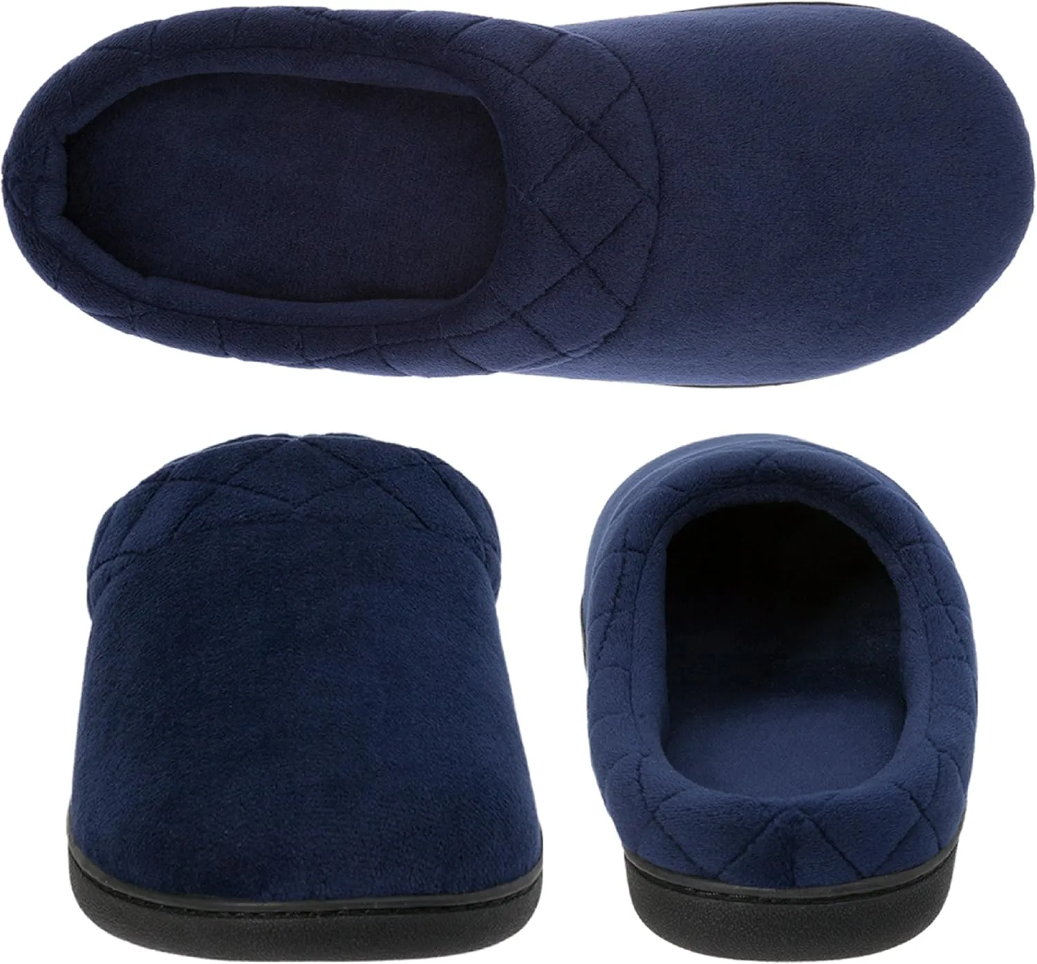Dearfoams Women's Memory Foam Indoor Outdoor Darcy Velour Clog House Slipper with Wide Widths