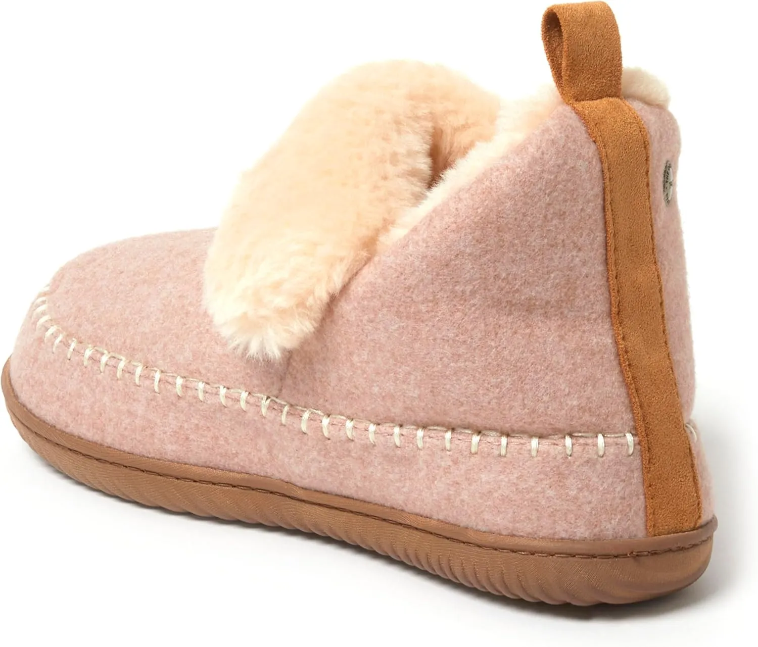 Dearfoams Women's Moritz Indoor/Outdoor Cozy Bootie Camping Furry Slipper