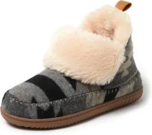 Dearfoams Women's Moritz Indoor/Outdoor Cozy Bootie Camping Furry Slipper
