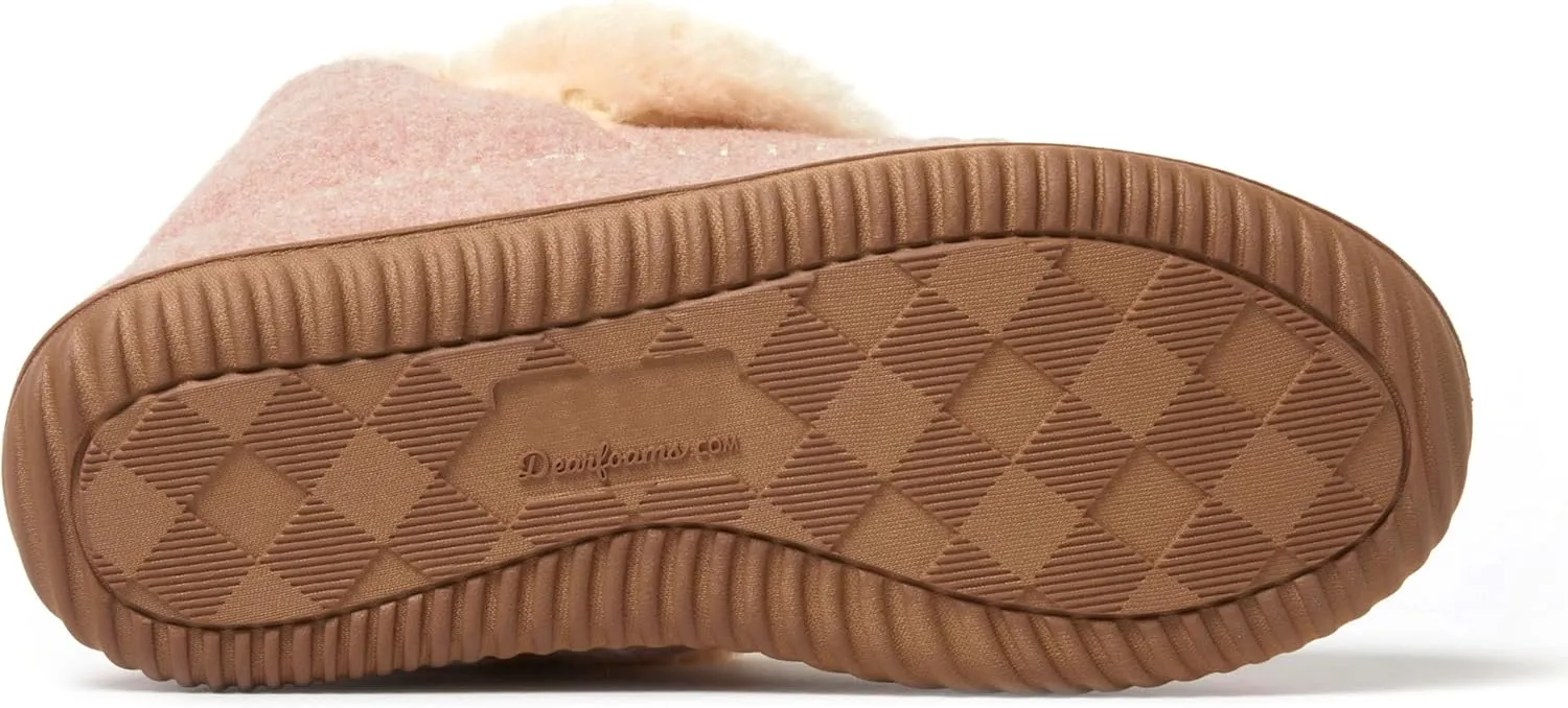 Dearfoams Women's Moritz Indoor/Outdoor Cozy Bootie Camping Furry Slipper