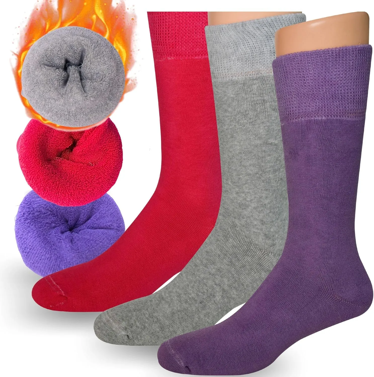 Diabetic socks for women/unisex - Cozy and fuzzy - Super soft and Cushioned thermal socks, Premium Diabetes care…
