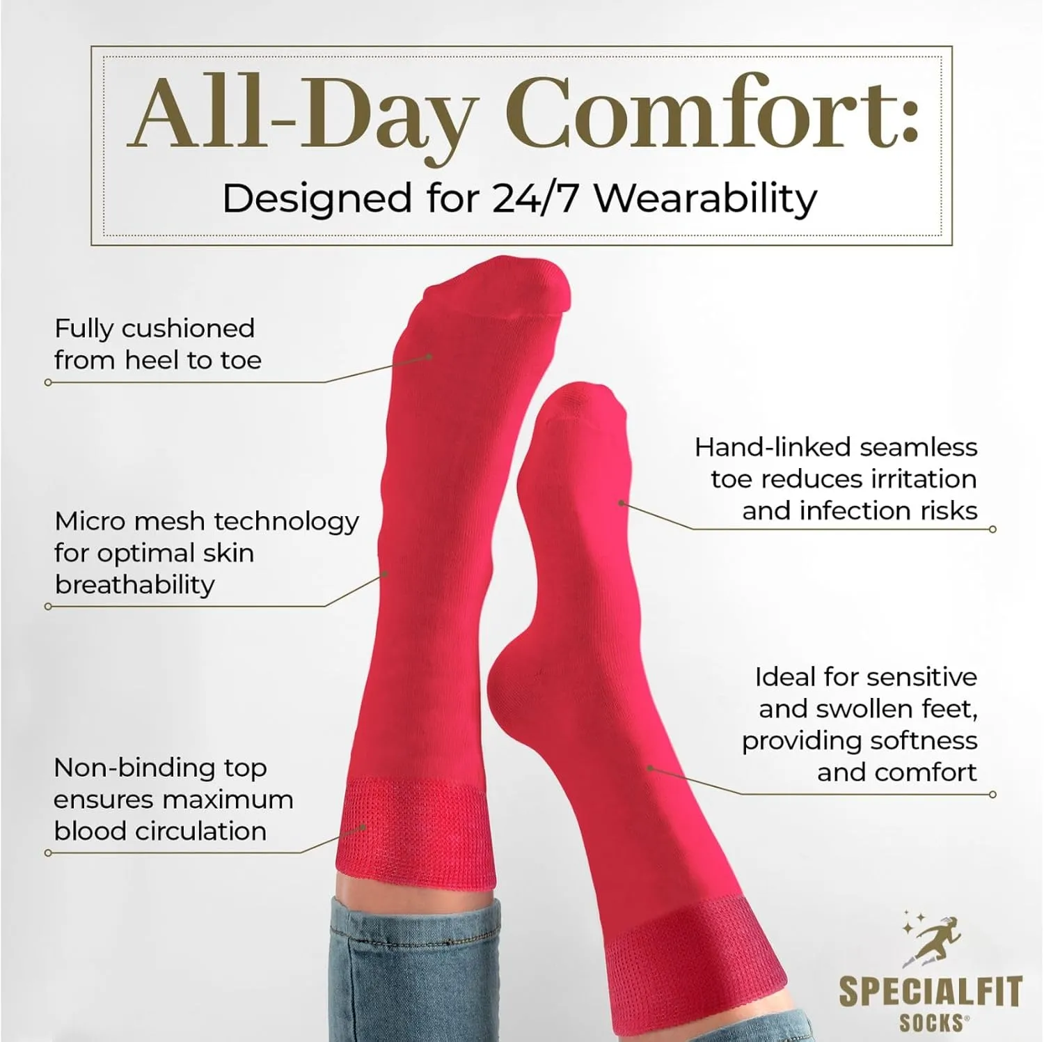 Diabetic socks for women/unisex - Cozy and fuzzy - Super soft and Cushioned thermal socks, Premium Diabetes care…