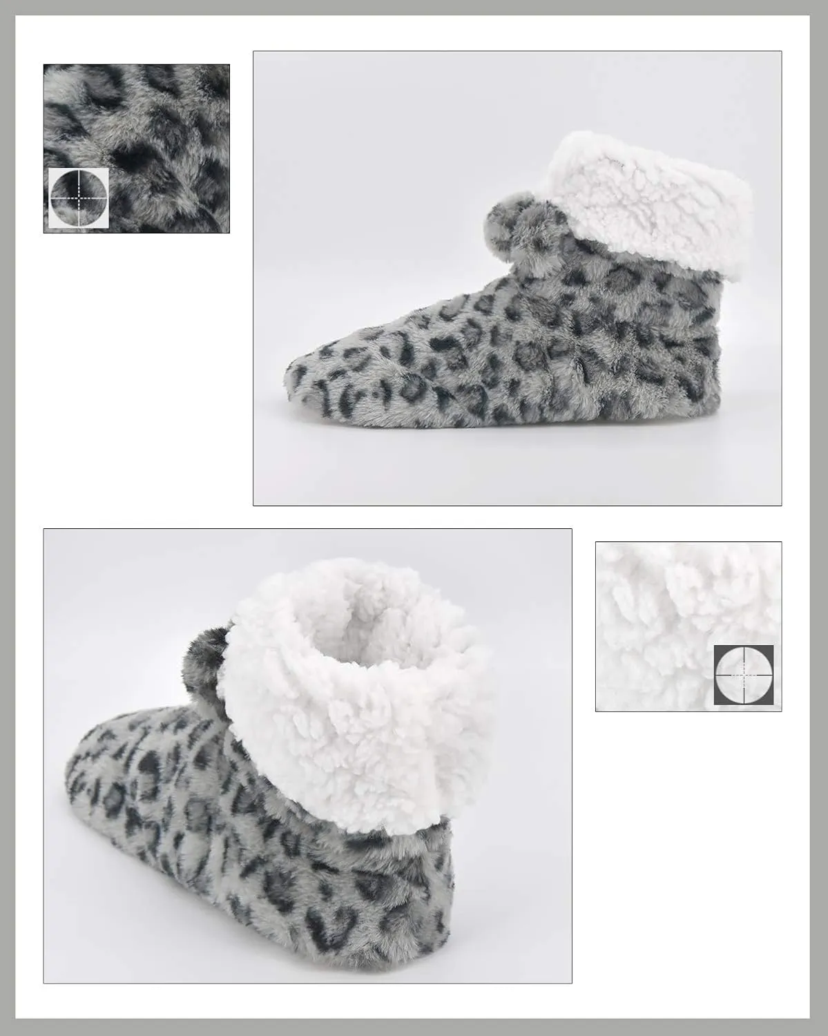 DICUIRD Slipper Socks with Grippers for Women,Winter Cozy&Comfy Boot Slippers for Women