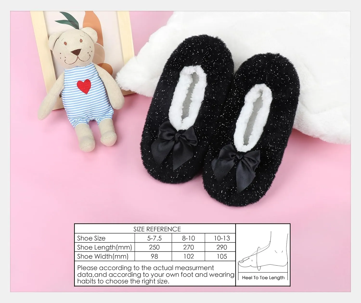 DICUIRD Womens Cozy&Warm Soft Sole Slipper Socks with Grippers-Fuzzy Fleece Lined House Slippers with Non-skid Bottoms