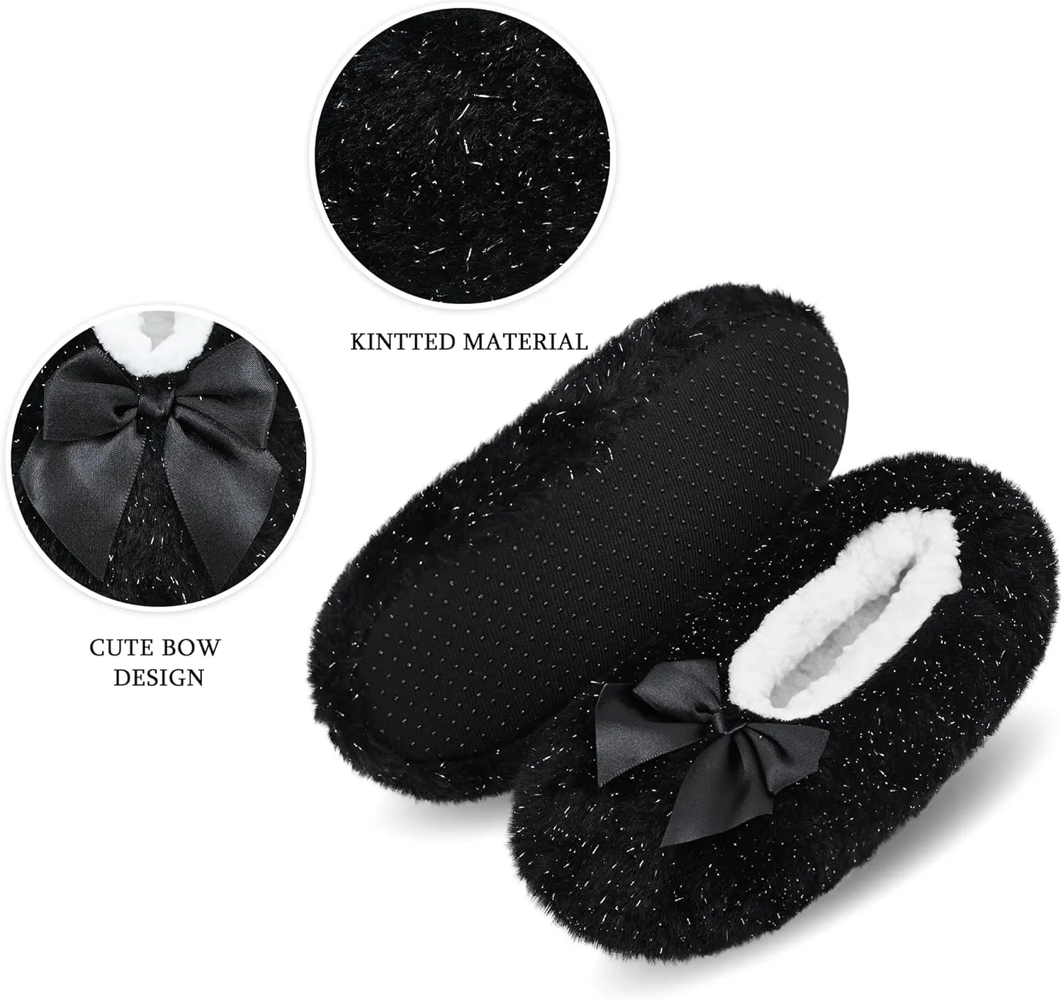 DICUIRD Womens Cozy&Warm Soft Sole Slipper Socks with Grippers-Fuzzy Fleece Lined House Slippers with Non-skid Bottoms
