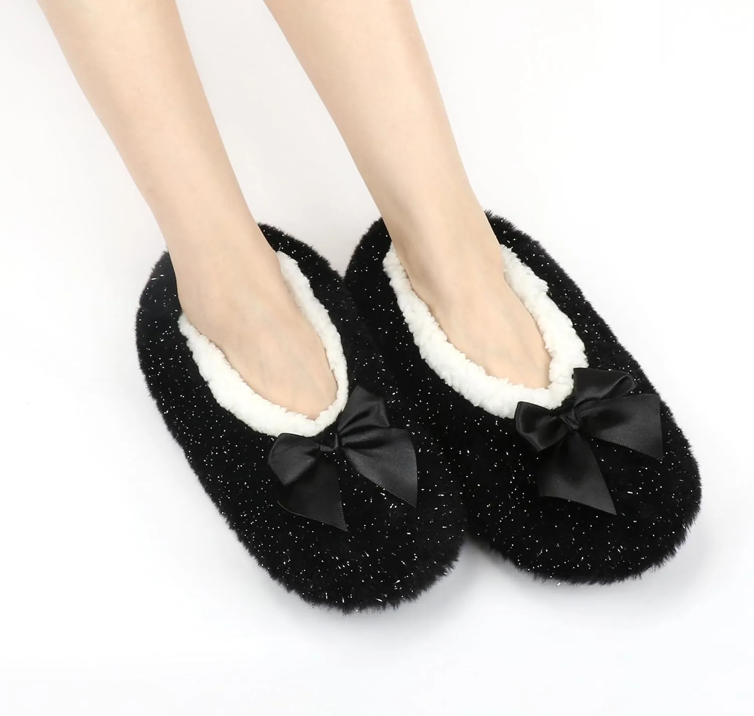 DICUIRD Womens Cozy&Warm Soft Sole Slipper Socks with Grippers-Fuzzy Fleece Lined House Slippers with Non-skid Bottoms