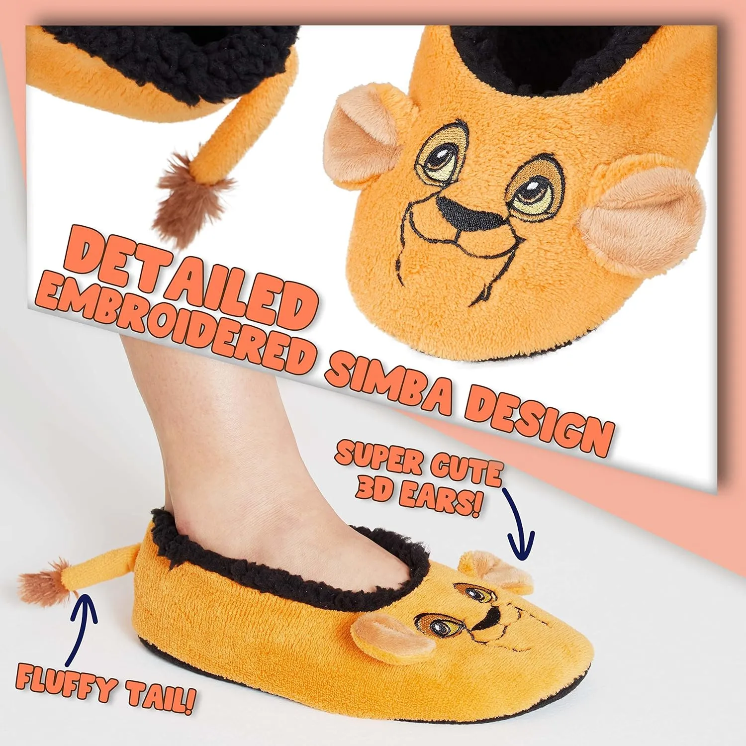 Disney Official Fuzzy Slippers, Collection, Cozy Slippers with Fleece Lining, Stitch Slippers, Non Slip Slippers, Gift Fans