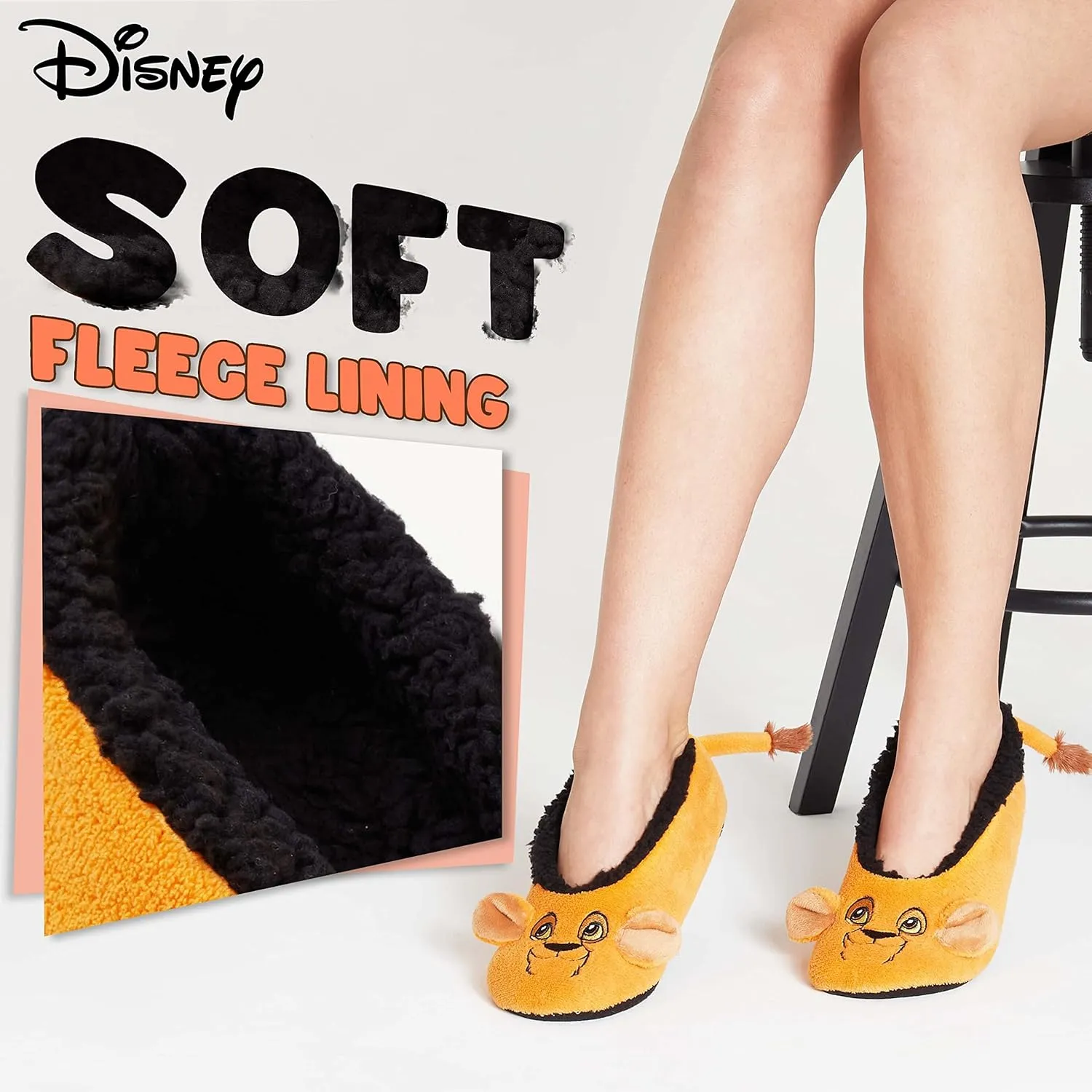 Disney Official Fuzzy Slippers, Collection, Cozy Slippers with Fleece Lining, Stitch Slippers, Non Slip Slippers, Gift Fans