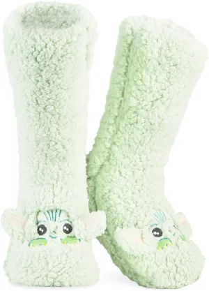 Disney Stitch Fluffy Socks Women Super Soft Fleece Slipper Socks Minnie Mouse Baby Yoda Grip Socks Stitch Gifts