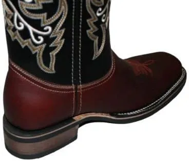 Dona Michi Men's Genuine Cowhide Leather Cowboy Western Square Toe Rodeo Boots Handcrafted