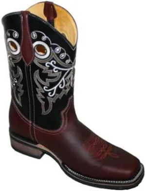 Dona Michi Men's Genuine Cowhide Leather Cowboy Western Square Toe Rodeo Boots Handcrafted