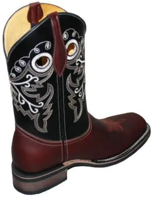 Dona Michi Men's Genuine Cowhide Leather Cowboy Western Square Toe Rodeo Boots Handcrafted