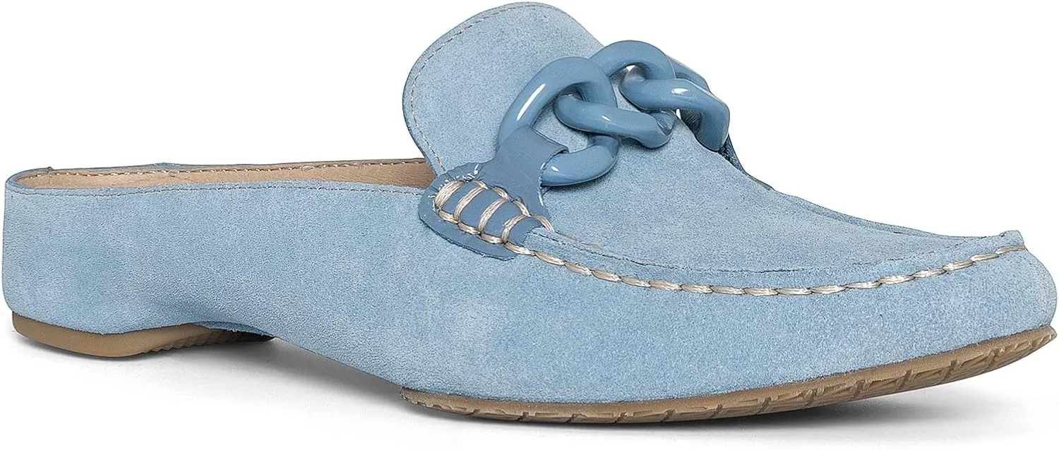 Donald Pliner Women's Bless Distressed Mules, Closed Toe Comfort Loafers, Slip On Mules for Women