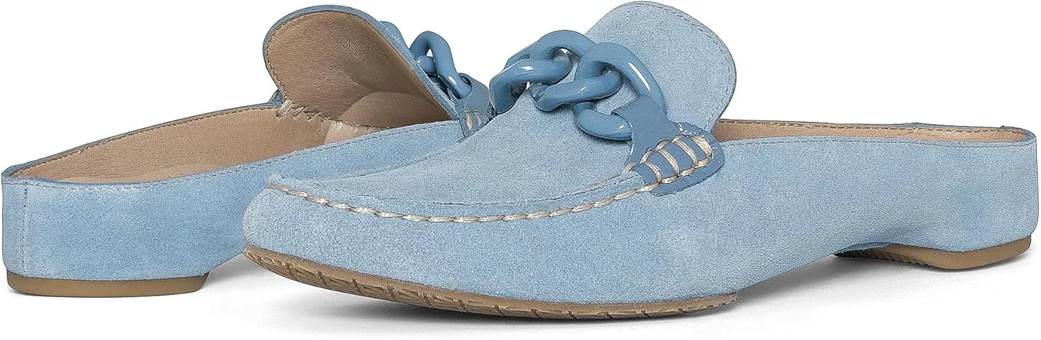 Donald Pliner Women's Bless Distressed Mules, Closed Toe Comfort Loafers, Slip On Mules for Women