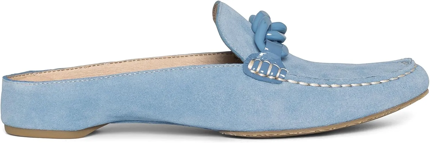 Donald Pliner Women's Bless Distressed Mules, Closed Toe Comfort Loafers, Slip On Mules for Women