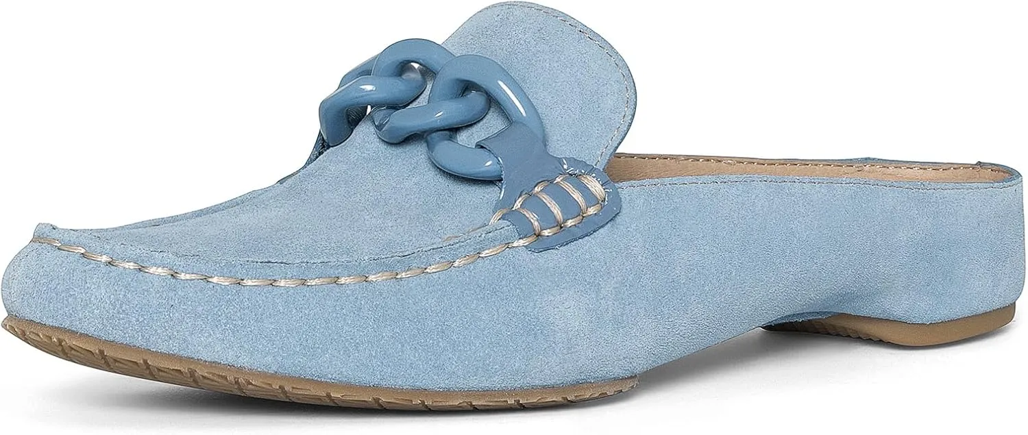 Donald Pliner Women's Bless Distressed Mules, Closed Toe Comfort Loafers, Slip On Mules for Women