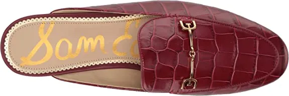 Don't wait Toe Problem-solving Wide Loafers Almond Sam Slip On Rhubarb Mules Embellished Linnie Edelman