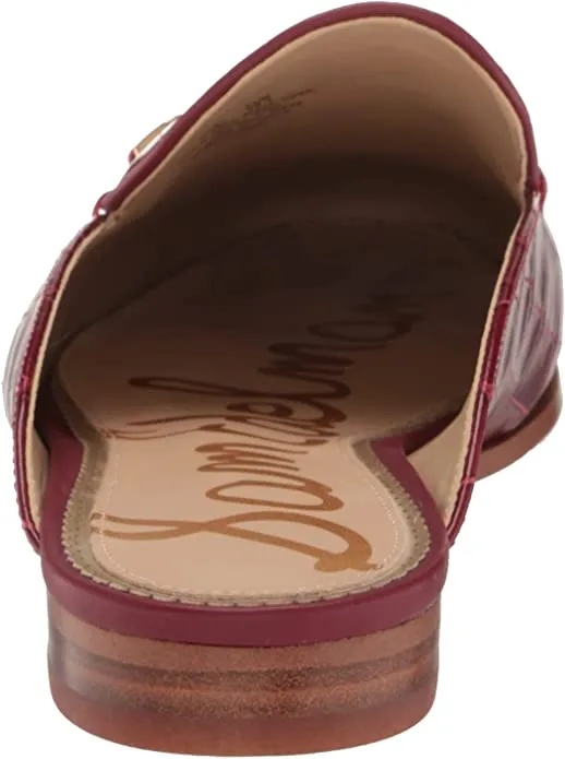 Don't wait Toe Problem-solving Wide Loafers Almond Sam Slip On Rhubarb Mules Embellished Linnie Edelman
