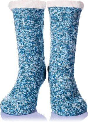 DoSmart Womens Fuzzy Slipper Socks Winter Thermal Snowflake Fleece Lining Christmas Stockings Fluffy Warm Indoor Home Socks