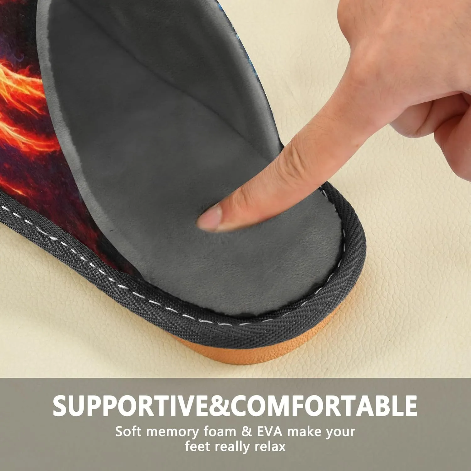Dragon and Phoenix House Slippers, Non Slip Slippers for Women Men Warm Slippers House Shoes Indoor Outdoor Slippers